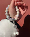 Elegant Multicolor Crystal Beaded Bracelet with Silver Charm
