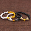 Dragon Lava Rock Bracelet with White Turquoise or Citrine