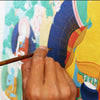 Hand Painted Thangka Art, Six Syllable Mantra Mandala Wall Hanging