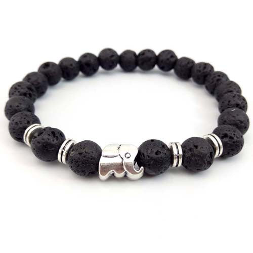 Lava Rock Stone Elephant Diffuser Peace Bracelet