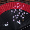 Silk Folding Fan with Rabbit and Cherry Blossom Motif