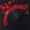 Silk Folding Fan with Rabbit and Cherry Blossom Motif