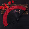 Silk Folding Fan with Rabbit and Cherry Blossom Motif