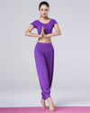 Solid Color Yoga Dance Long Harem Pants Set