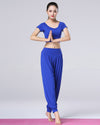 Solid Color Yoga Dance Long Harem Pants Set