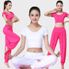 Solid Color Yoga Dance Long Harem Pants Set