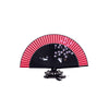 Silk Folding Fan with Rabbit and Cherry Blossom Motif