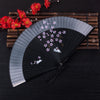 Silk Folding Fan with Rabbit and Cherry Blossom Motif