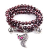 Garnet Fox Charm Bracelet Mala Beads for Women