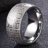 Engraved Titanium Steel Ring, Gold or Silver Tone