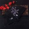 Silk Folding Fan with Rabbit and Cherry Blossom Motif