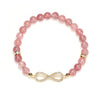 Strawberry Quartz Positivity Bracelet with Infinity Charm