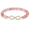 Strawberry Quartz Positivity Bracelet with Infinity Charm