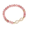 Strawberry Quartz Positivity Bracelet with Infinity Charm