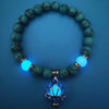 Luminous Lotus Bracelet with Turquoise Glowstone Beads
