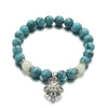 Luminous Lotus Bracelet with Turquoise Glowstone Beads