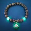 Luminous Lotus Bracelet with Turquoise Glowstone Beads