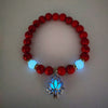 Luminous Lotus Bracelet with Turquoise Glowstone Beads