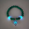 Luminous Lotus Bracelet with Turquoise Glowstone Beads