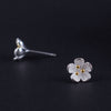 925 Sterling Silver Flower Stud Earrings with Gold Tone Stamens