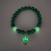 Luminous Lotus Bracelet with Turquoise Glowstone Beads