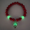 Luminous Lotus Bracelet with Turquoise Glowstone Beads