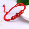 Red String Bracelet with Cinnabar and Six-Syllable Mantra