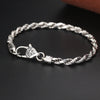Sterling Silver Vajra Rope Bracelet, Unisex Buddhist Jewelry