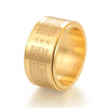 Great Compassion Mantra Rotatable Ring, Titanium Steel