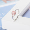 Pink Crystal Soothing Rotation Ring Adjustable Open Band