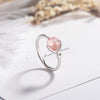 Pink Crystal Soothing Rotation Ring Adjustable Open Band