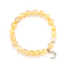 Yellow Rutilated Quartz Moon Charm Bracelet for Luck