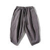 Men's Meditation Cloth Set: Cotton Linen T-Shirt and Wide Leg Shorts