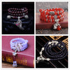 Garnet Fox Charm Bracelet Mala Beads for Women