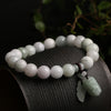 Natural Jade Bracelet with Pixiu or Gourd Charm, 10mm Beads