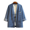 Men's Kimono Jacket with Frog Buttons and Pockets