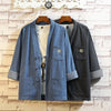 Men's Kimono Jacket with Frog Buttons and Pockets
