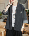 Men's Kimono Jacket with Frog Buttons and Pockets