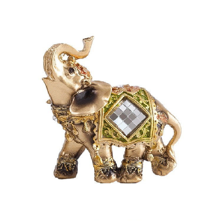 Green Feng Shui Elephant Statue Home Decor