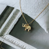 Elephant Titanium Steel Necklace Gold Tone Pendant