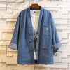 Men's Kimono Jacket with Frog Buttons and Pockets