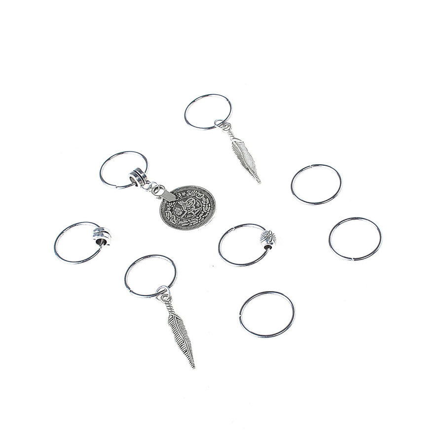 Leaf and Coin Hair Rings, Braided Hair Accessories