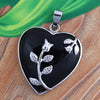 Natural Crystals Heart Pendant Necklace with Rose Design