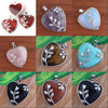 Natural Crystals Heart Pendant Necklace with Rose Design