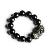 Natural Black Obsidian Pixiu Bracelet with Rainbow Eye
