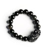 Natural Black Obsidian Pixiu Bracelet with Rainbow Eye