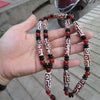 Nine-Eye Dzi Bead Red Agate Necklace