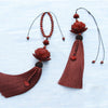 Red Sandalwood Lotus Car Ornament with Tassel