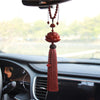 Red Sandalwood Lotus Car Ornament with Tassel