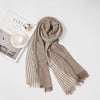 Striped Cotton Blend Scarf for Spring and Fall